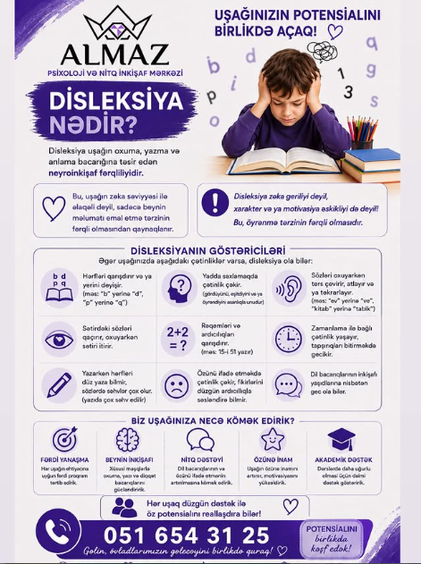 Disleksiya nədir? Əlamətləri və inkişaf yolları